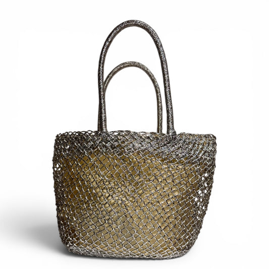 Bolso Red Metalizada Plateada con Forro Interior